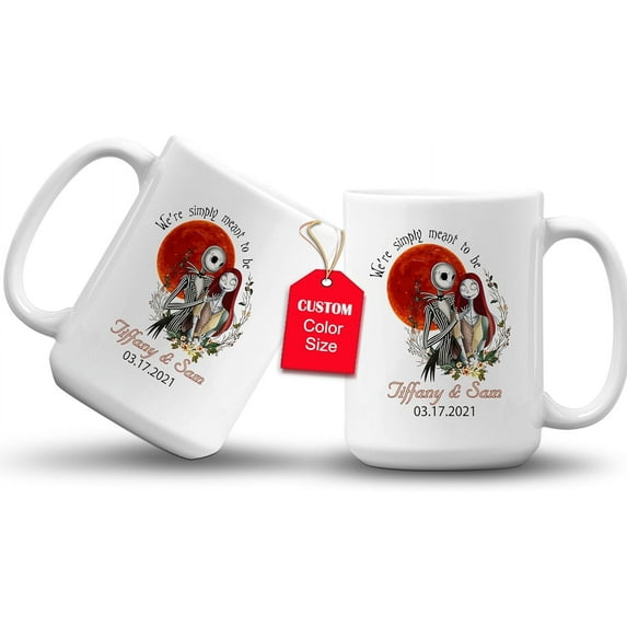 GIFAMI Wedding Gift, Engagement Anniversary Personalized Gifts Mug for Couples (Jack and Sally, 15oz. Color Changing Mug)