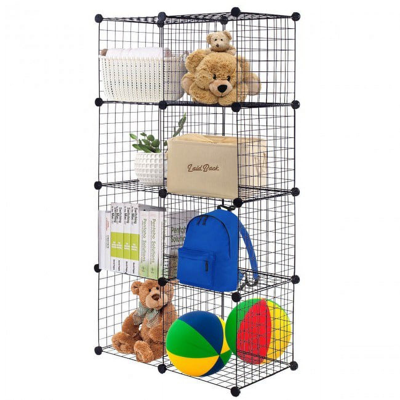 GIFFIH DIY 8 Cube Grid Wire Cube Shelves