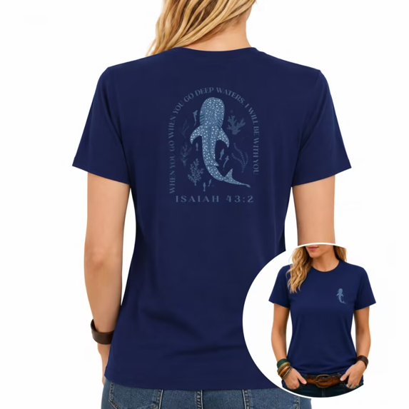 GIFFIMY Women's Spiritual Quote Graphic Short Sleeve T-Shirt Grey Standard Fit Everyday Top
