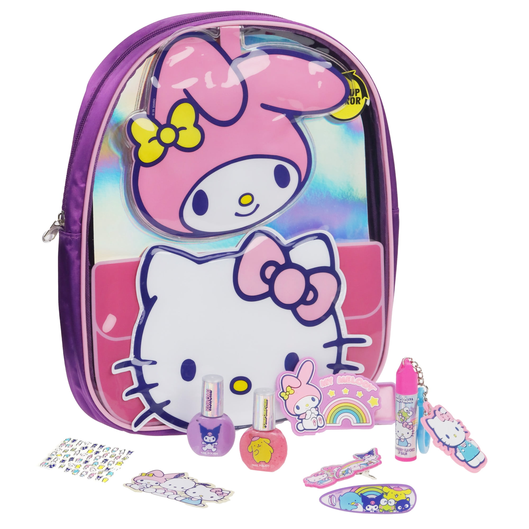 Hello Kitty and Friends Cosmetic Gift Bag, Lip, Nail, and Hair Accessories, Kids Ages 3+