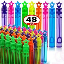 GIFTEXPRESS 48 Pcs Mini Star Bubble Wands, Assortment Pastel Color, Perfect Wand bubble for Wedding Favor, Anniversaries, Party Favors, Birthday Party, Bubbles Fun Toys For Girls and Boys