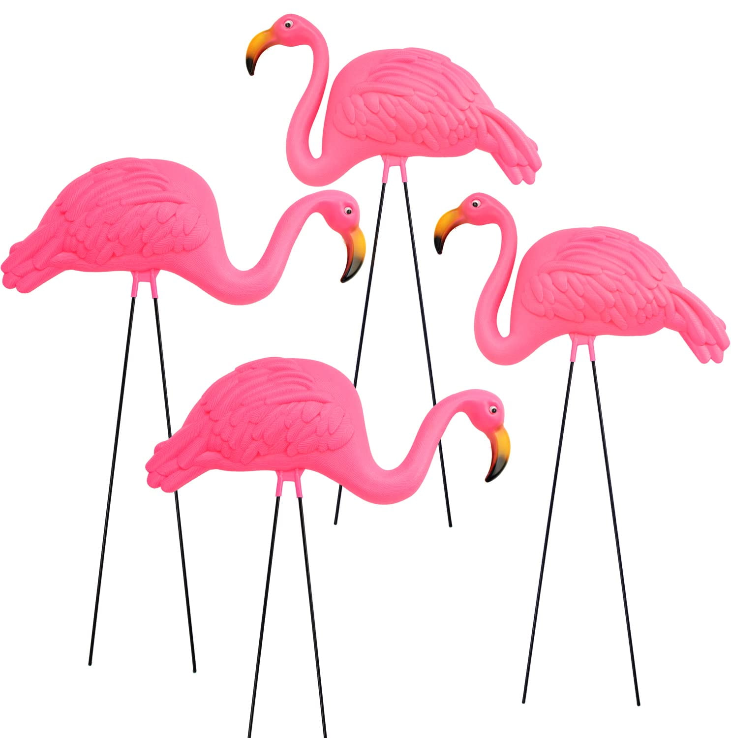 GIFTEXPRESS Pink Flamingos Yard Decorations - 4 Pack Extra Large 24