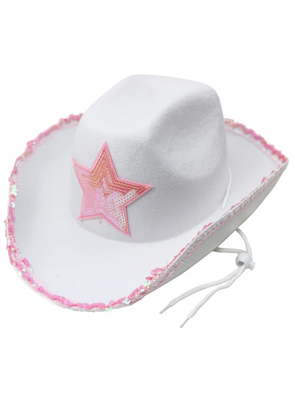 Cowgirl Hat Pink Felt Sequin main image 1