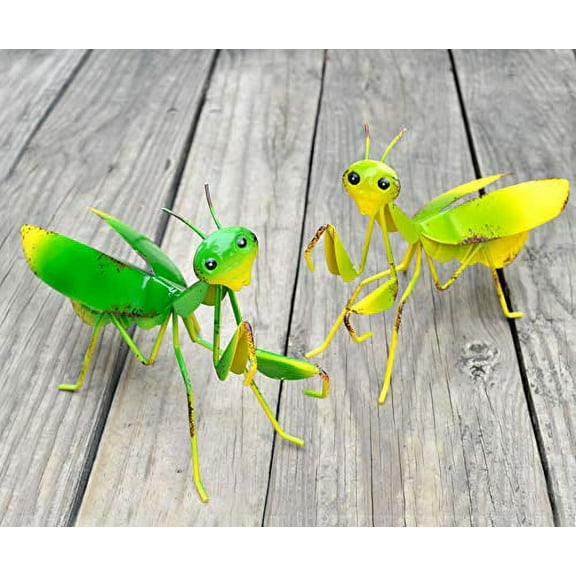 GIFTME 5 Metal Mantis Garden Yard Art Decor Set of 2 Lawn Patio Tree Ornaments Sculpture