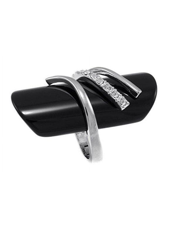 Bling Iced Black Log Signature CZ Stone Ladies Ring (7)