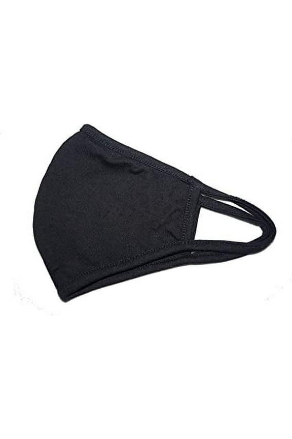 Cloth Face Mask (2 Pack) Made in USA Handmade Face Mask Unisex Lightweight Breathable Washable Reusable 100% Cotton (Black)