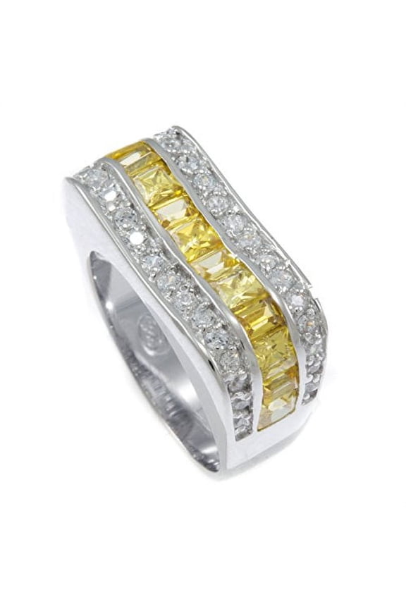 Eternity Wedding 2-Tone CZ Stone Ladies Ring RL180 (9)