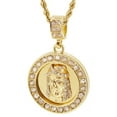 thumbnail image 1 of GIFTS INFINITY Gold Tone Round Jesus Face Pendant with Free 24" Rope Chain, 1 of 1