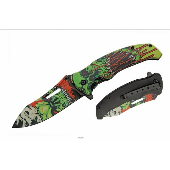 GIFTS INFINITY Pocket Folding Knife - Groomsmen Wedding Party Monogrammed (RADIUM SKULL)