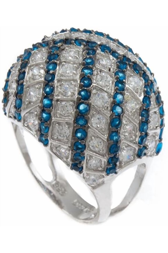 Stardust Bling Iced Blue & White CZ Stone Ladies Ring RL160 (6)