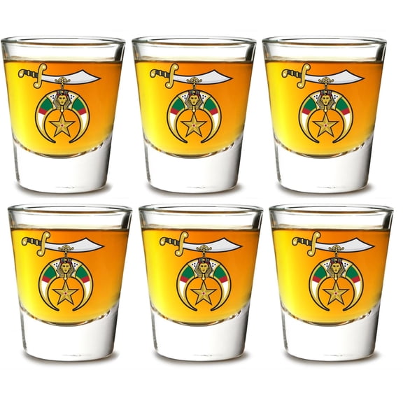 GIFTS INFINITY Set Of 6 1.5oz Shot Glasses Gifts Infinity UV Printed Masonic, OES Past Matron, Shriner, 32nd Degree Scottish Rite, 33rd Degree Scottish Rite, Past-Master (Shriner)