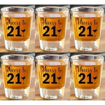 GIFTS INFINITY Set Of 6 1.5oz Shot Glasses 21 Bithday, Hello 21, Stepping into my 21th birthday (TW-20)