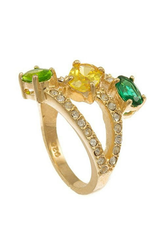 Tri-Color Bling Iced Gemstone Ladies Ring RL135 (8)