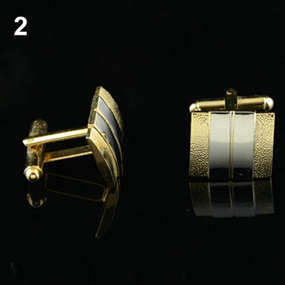 GIFZES Cufflinks Clip,Men's Frosted Silver Gold Plated Cufflinks Tie