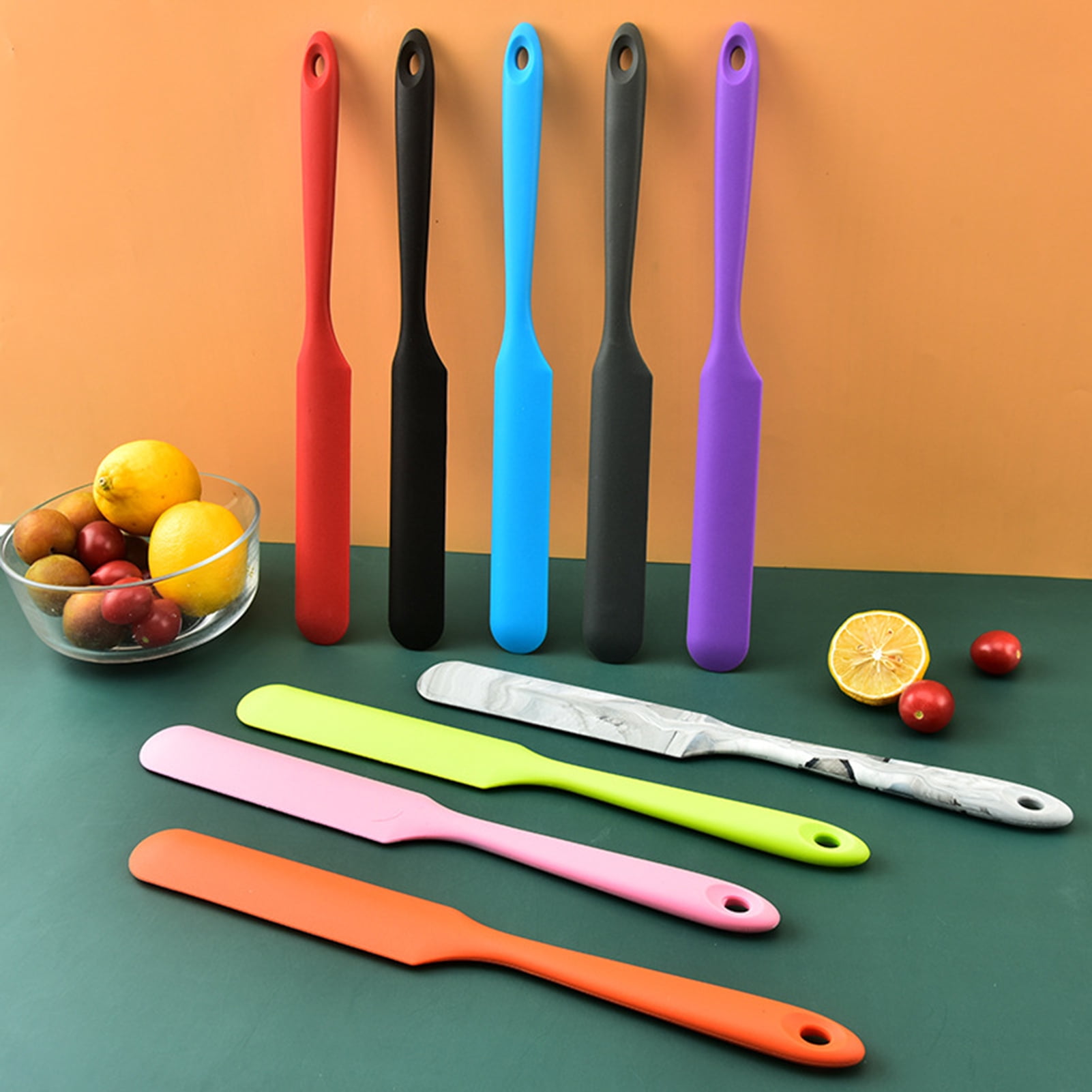 Long-Handle Silicone Jar Spatula, Heat-Resistant, Perfect for Nonstick  Cookware