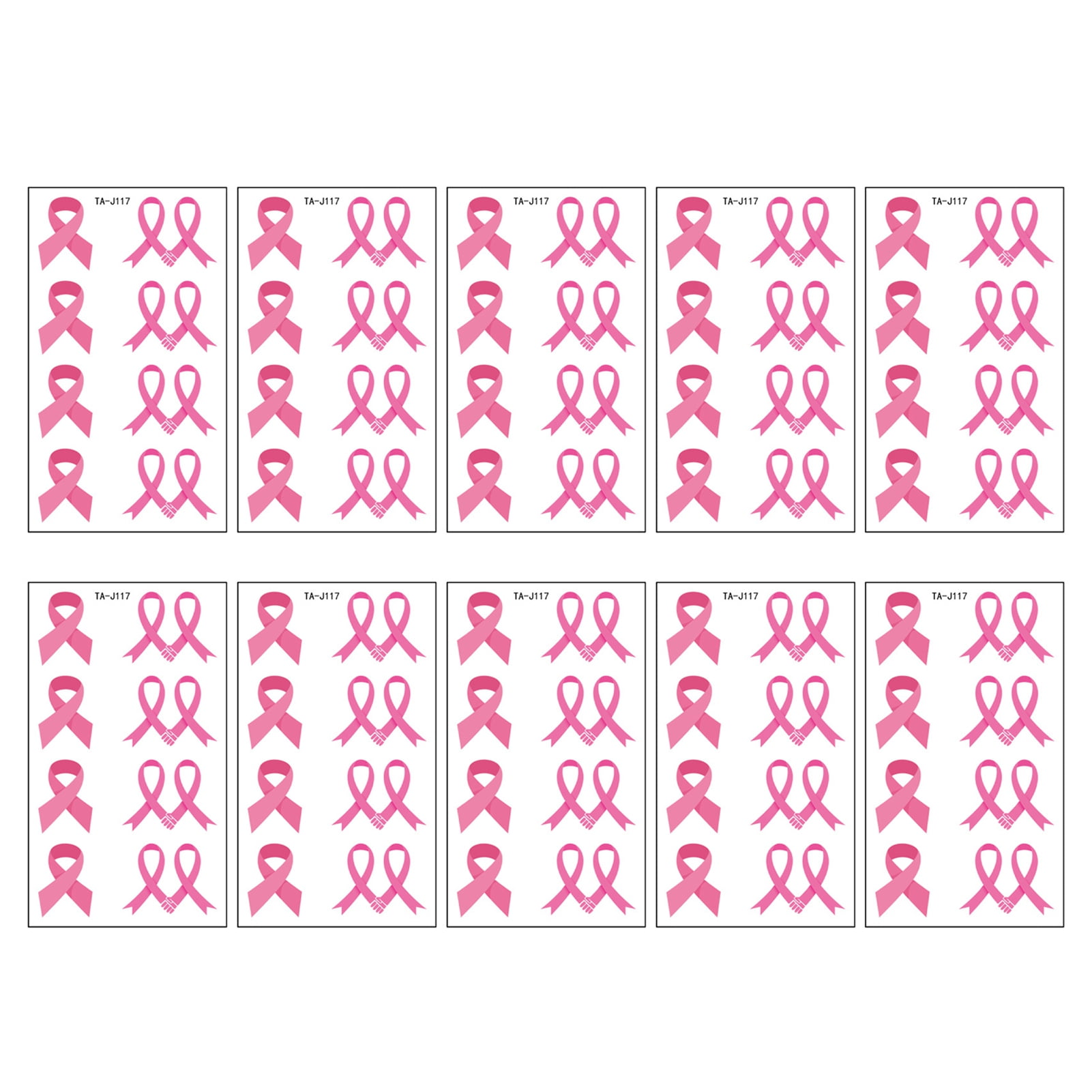 GIFZES Tattoo Stickers 10pcs/pack Pink Ribbon Diy Tattoo Stickers for