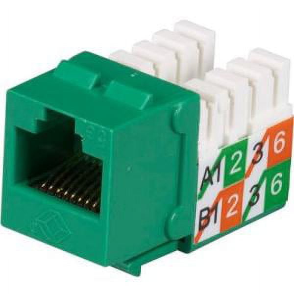 GIGABASE2 CAT5E JACK UNIVERSAL WIRING GREEN SINGLE PACK