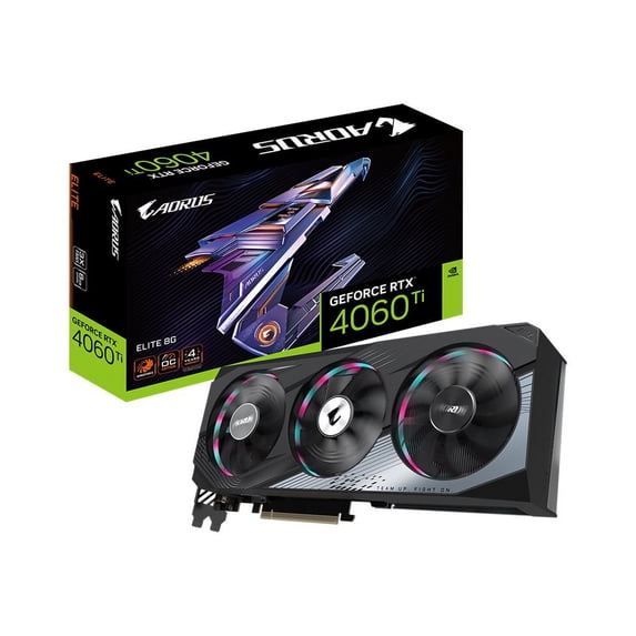 GIGABYTE AORUS GeForce RTX 4060 Ti ELITE 8G Graphics Card, 3x WINDFORCE Fans, 8GB 128-bit GDDR6, GV-N406TAORUS E-8GD Video Card