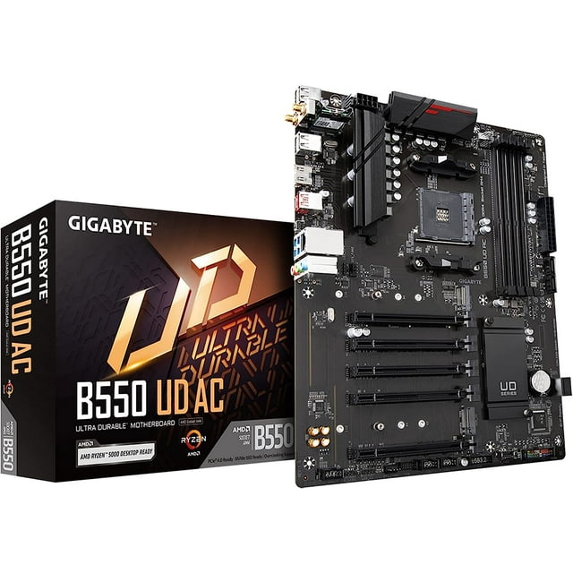 GIGABYTE B550 UD AC AM4 AMD HDMI QFlash Plus USB 3.2 SATA 6Gb/s ATX