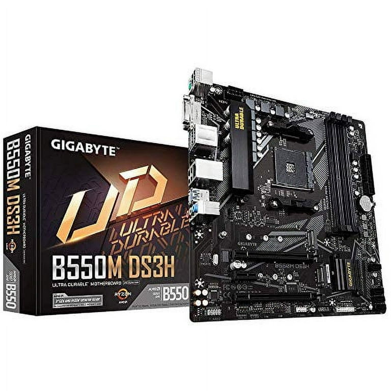 GIGABYTE B550M DS3H AM4 AMD B550 Micro ATX Dual M.2 SATA 6Gb s