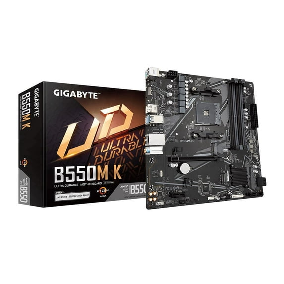 GIGABYTE B550M K AM4 AMD B550 Micro-ATX Motherboard with Dual M.2, SATA 6Gb/s, USB 3.2 Gen 1, Realtek GbE LAN, PCIe 4.0