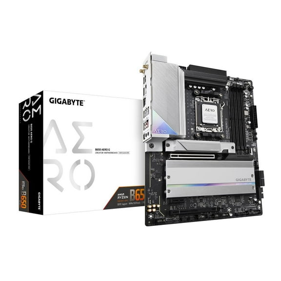 GIGABYTE B650 AERO G AM5 LGA 1718 AMD B650 ATX Motherboard with 5-Year Warranty, DDR5, PCIe 5.0 M.2, PCIe 5.0, USB 3.2 Gen2X2 Type-C, Wi-Fi 6E, Intel 2.5GbE LAN