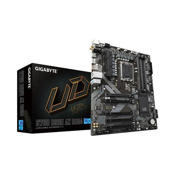 GIGABYTE B760 DS3H AX DDR4 LGA 1700 Intel B760 ATX Motherboard with DDR4, M.2, PCIe 4.0, USB 3.2 Gen 2 Type-C, WiFi 6E Realtek GbE LAN, Q-Flash Plus, PCIe EZ-Latch