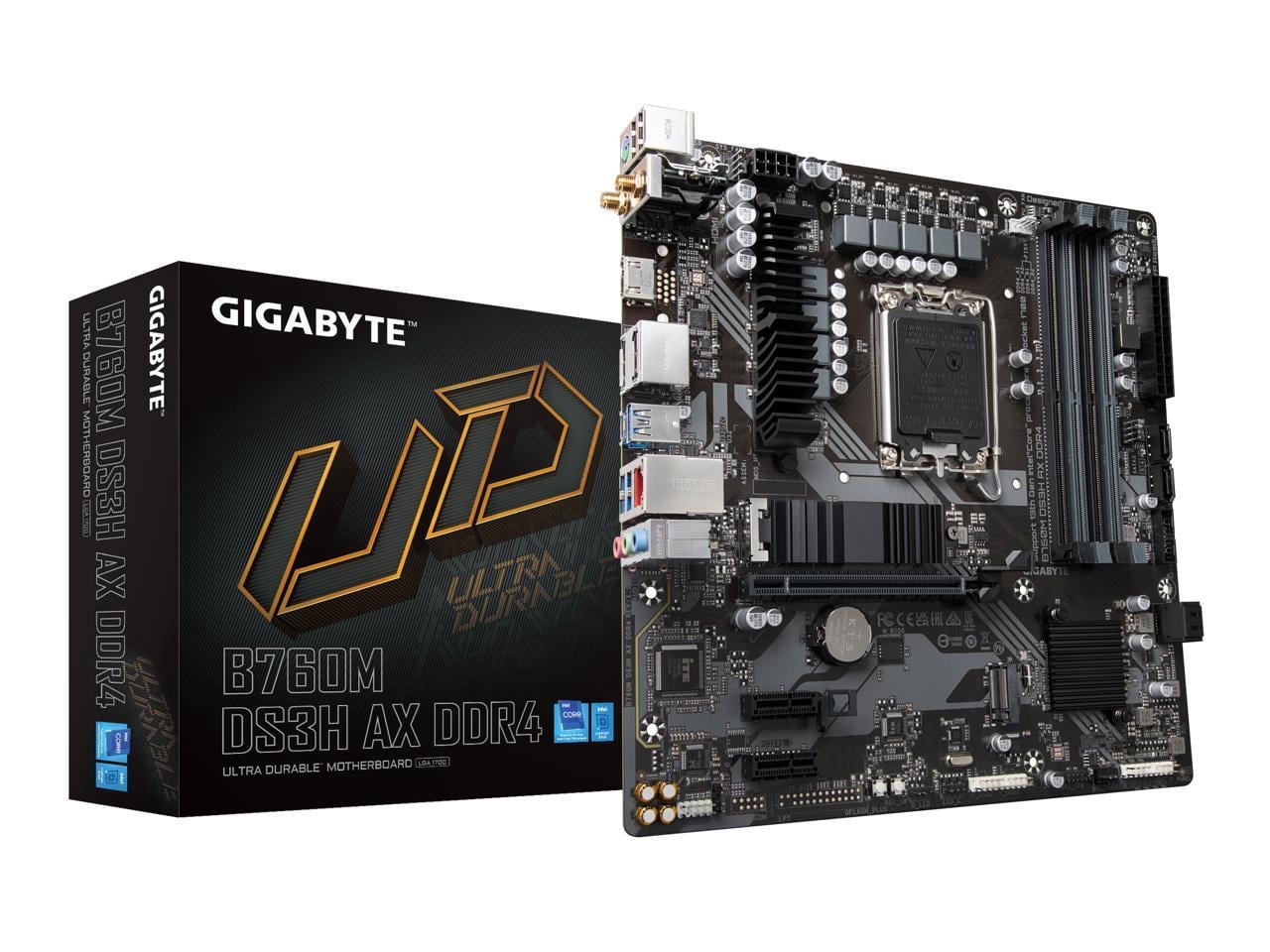 Gigabyte Ultra Durable B760M DS3H AX DDR4 Desktop Motherboard - Intel B760 Chipset - Socket LGA-1700 - Micro ATX (b760mds3haxddr4)