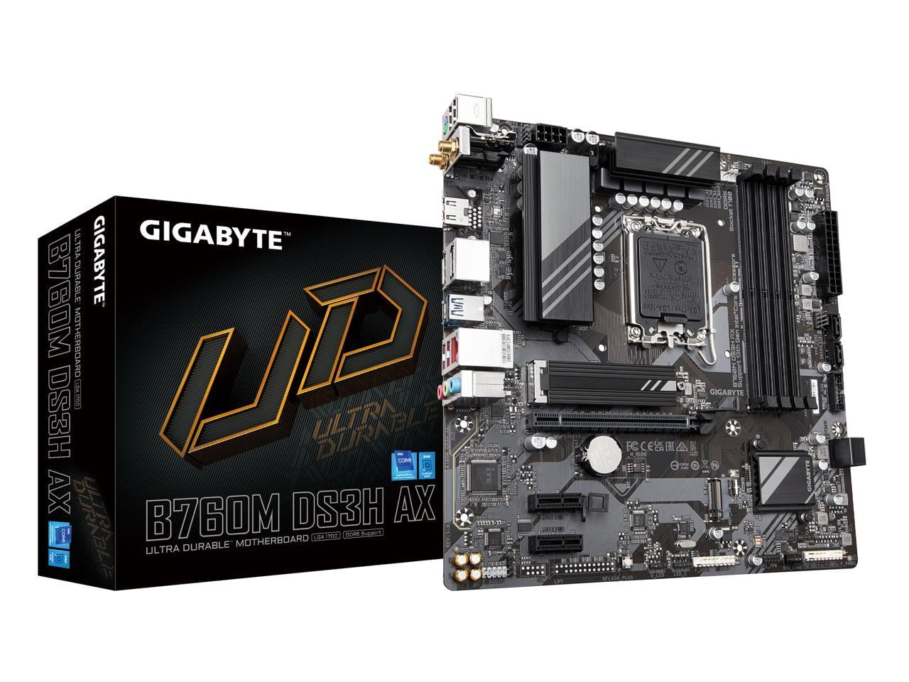 GIGABYTE B760M DS3H AX Intel B760 M-ATX Motherboard, DDR5, 2