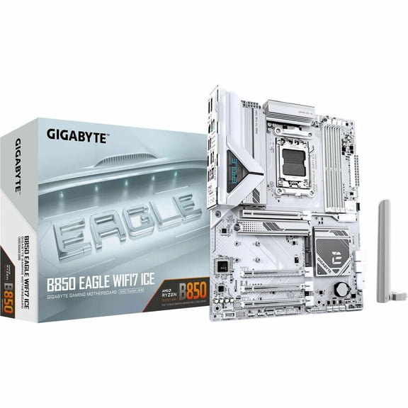 GIGABYTE Ultra Durable B850 EAGLE WIFI7 ICE Gaming Desktop Motherboard, AMD B850 Chipset, Socket AM5, ATX
