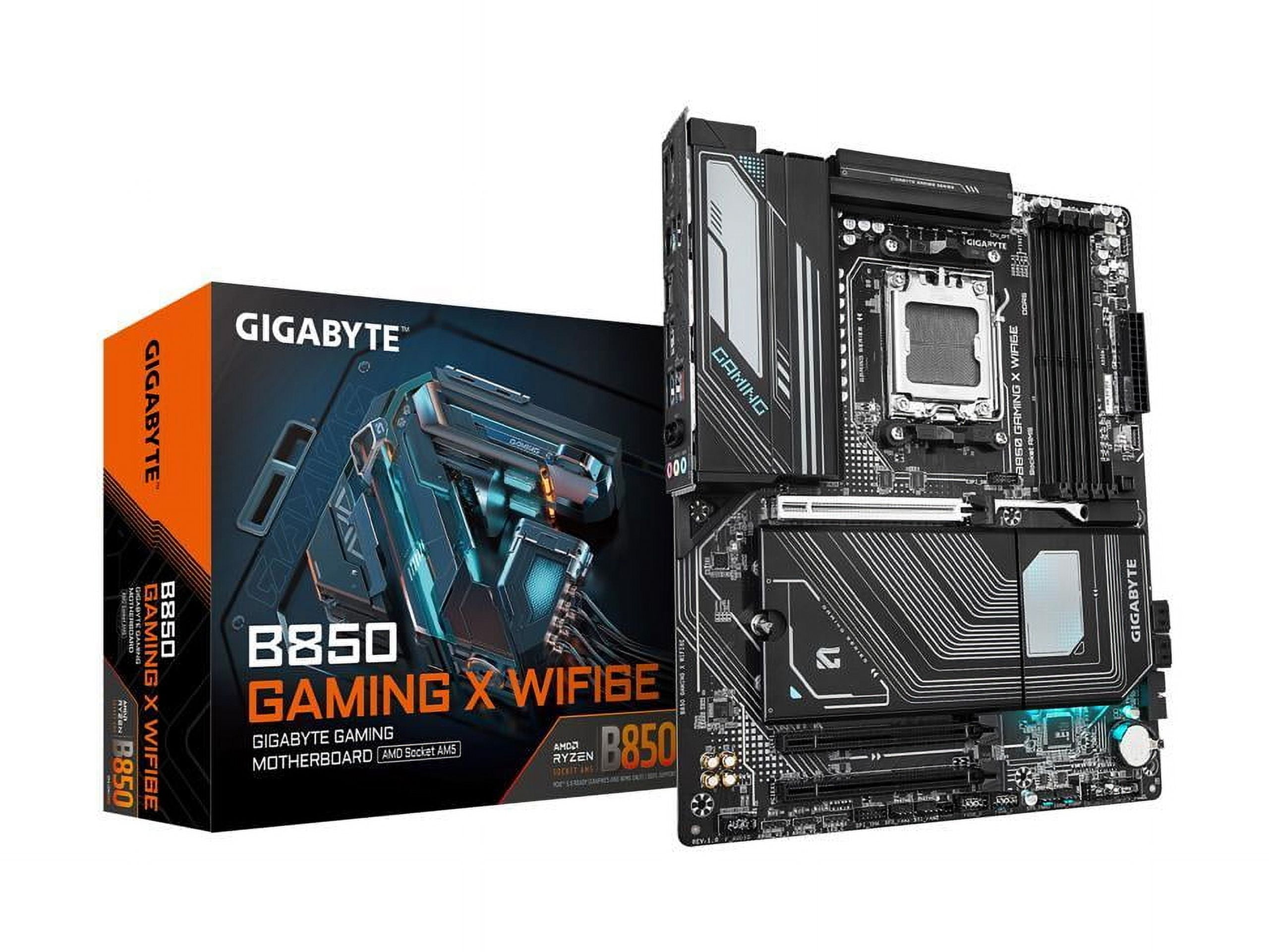 GIGABYTE B850 GAMING X WIFI6E Gaming Desktop Motherboard - AMD Chipset - Socket AM5 - ATX - Ryzen 7, Ryzen 9 Processor Supported - 256 GB DDR5 SDRAM Maximum RAM - IEEE 802.11ax