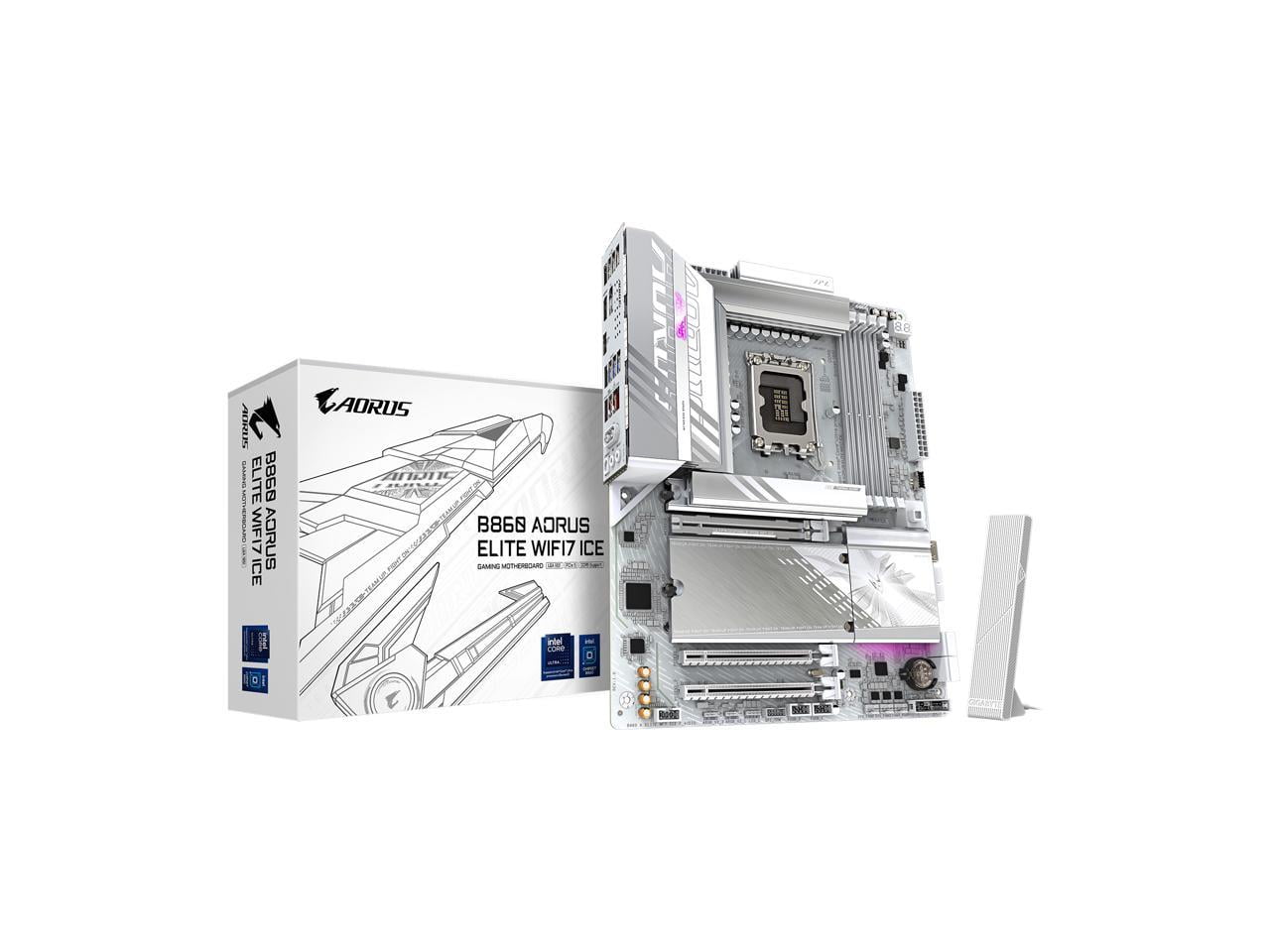 Aorus Ultra Durable B860 A ELITE WF7 ICE Gaming Desktop Motherboard - Intel B860 Chipset - Socket LGA-1851 - ATX (b860aelitewf7ice)