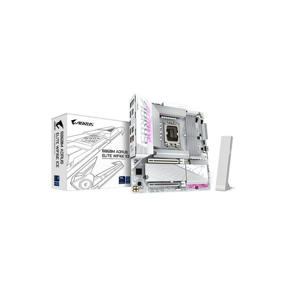 Aorus Ultra Durable B860M AORUS ELITE WIFI6E ICE Gaming Desktop Motherboard - Intel B860 Chipset - Socket LGA-1851 - Micro ATX (b860maeltwf6eice)
