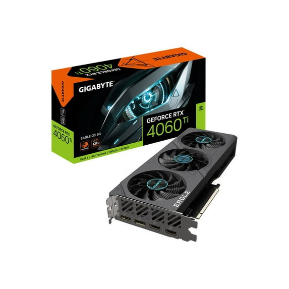 GIGABYTE GeForce RTX 4060 Ti EAGLE OC 8G Graphics Card, 3x WINDFORCE Fans, 8GB 128-bit GDDR6, GV-N406TEAGLE OC-8GD Video Card