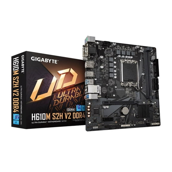 Gigabyte Ultra Durable H610M S2H V2 DDR4 [rev. 1.0] Desktop Motherboard - Intel H610 Chipset - Socket LGA-1700 - Intel Optane Memory Ready - Micro ATX (h610ms2hv2ddr4)