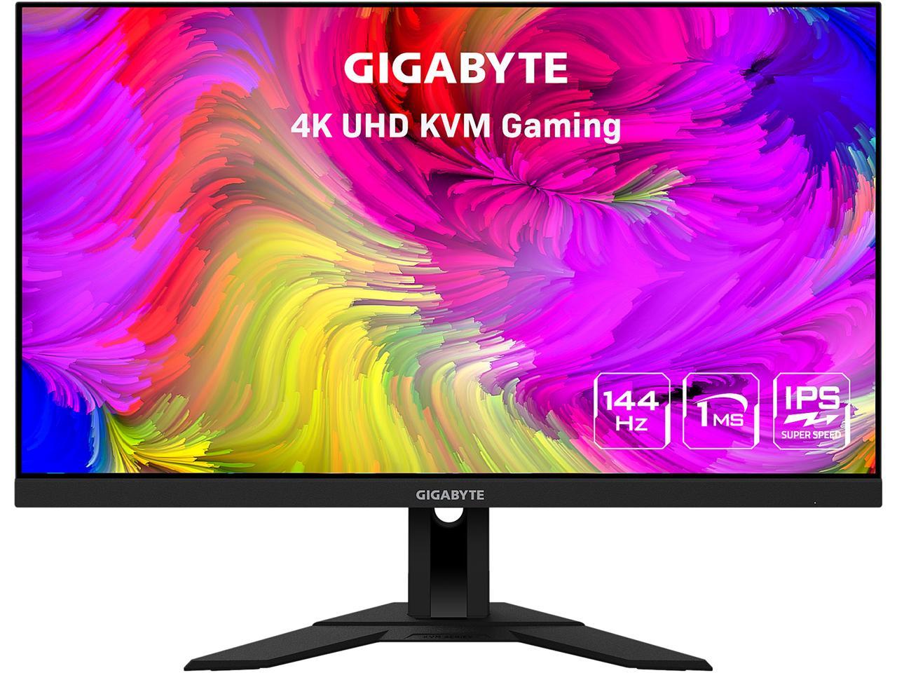 GIGABYTE - M28U - 28" IPS Gaming Monitor - UHD 3840x2160 - 144Hz - 1ms GTG - AMD FreeSync Premium Pro - Type C KVM - HDMI, DP, Type C - Height Adjustable - Black - image 1 of 9