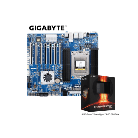 GIGABYTE MC62-G40 AMD Ryzen Threadripper PRO Workstation Board with AMD Threadropper Pro 5965WX Bundle Deal,24-core, 48-Thread, Processor Integrated by GIGABYTE