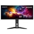 thumbnail image 1 of GIGABYTE - MO34WQC2 (US) - 34" QD-OLED Curved Gaming Monitor - WQHD 3440x1440 - Curved - 240 Hz - 0.03ms GTG - AMD FreeSync Premium Pro - Type C KVM - HDMI, DP, Type C - Height Adjustable - Black, 1 of 6
