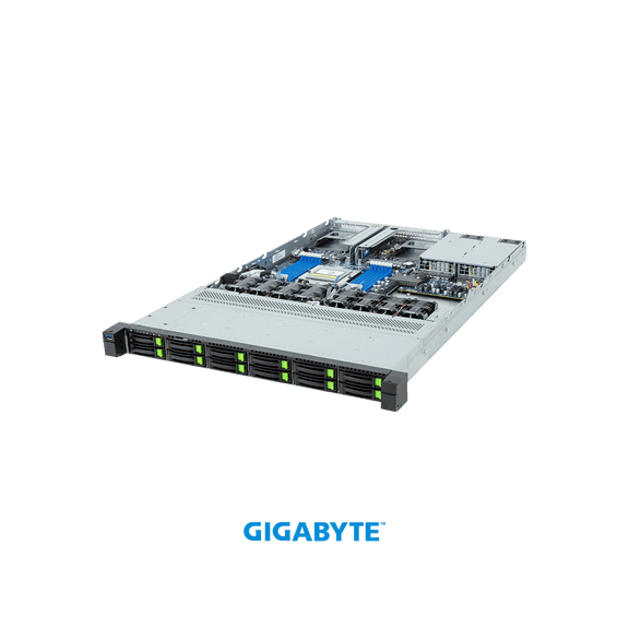 GIGABYTE R163-Z35-AAH1 Rack Server - AMD EPYC 9005/9004 - 1U UP 12-Bay Gen5 NVMe/SATA/SAS-4 Titanium