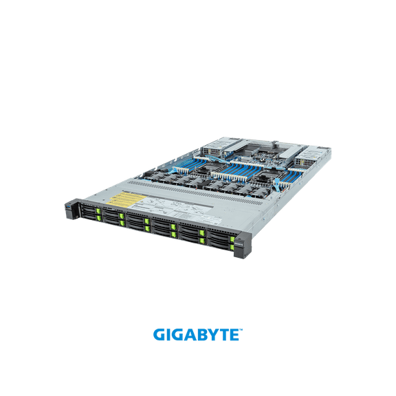 GIGABYTE R183-S92-AAV1 Rack Server - 5th/4th Gen Intel Xeon Scalable - 1U DP 12-Bay Gen4 NVMe/SATA/SAS (12 x NVMe) Titanium