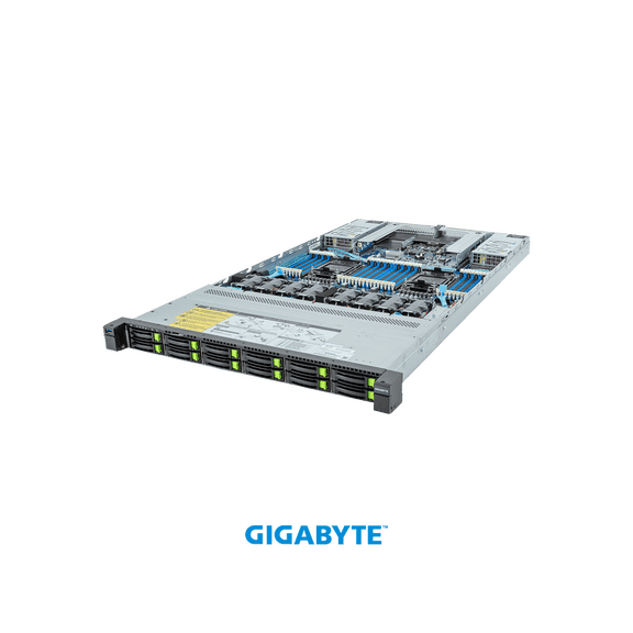 GIGABYTE R183-S96-AAV1 Rack Server - 5th/4th Gen Intel Xeon Scalable - 1U DP 12-Bay Gen5 NVMe/SATA/SAS-4 Titanium