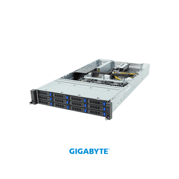 GIGABYTE R243-EG0-AAL1 Rack Server - AMD EPYC 8004 - 2U UP 4 x PCIe Gen5 GPUs Titanium