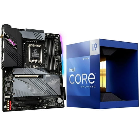 GIGABYTE Z690 AORUS ELITE AX DDR4 LGA 1700 ATX Motherboard, Quad M.2, PCIe 5.0, USB 3.2 Gen2 Type-C, Bundle with Intel Core i9-12900K 12th Gen Alder Lake 16-Core LGA 1700 (Box) Processor