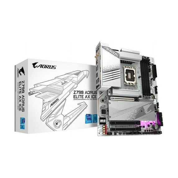 GIGABYTE Z790 ELITE AX ICE Desktop Motherboard, Intel Z790 Chipset, Socket LGA-1700, ATX