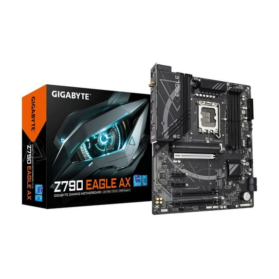 GIGABYTE Z790 EAGLE AX LGA 1700 Intel Z790 ATX Motherboard with DDR5, M.2, PCIe 5.0, USB 3.2 Gen2X2 Type-C, Intel Wi-Fi 6E, 2.5GbE LAN, Q-Flash Plus, EZ-Latch
