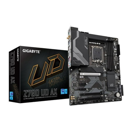 GIGABYTE Z790 UD AX LGA 1700 Intel Z790 ATX Motherboard with DDR5, Triple M.2, PCIe 5.0, USB 3.2 Gen2X2 Type-C, Intel Wi-Fi 6E, 2.5GbE LAN, PCIe EZ-Latch, Multi-Key