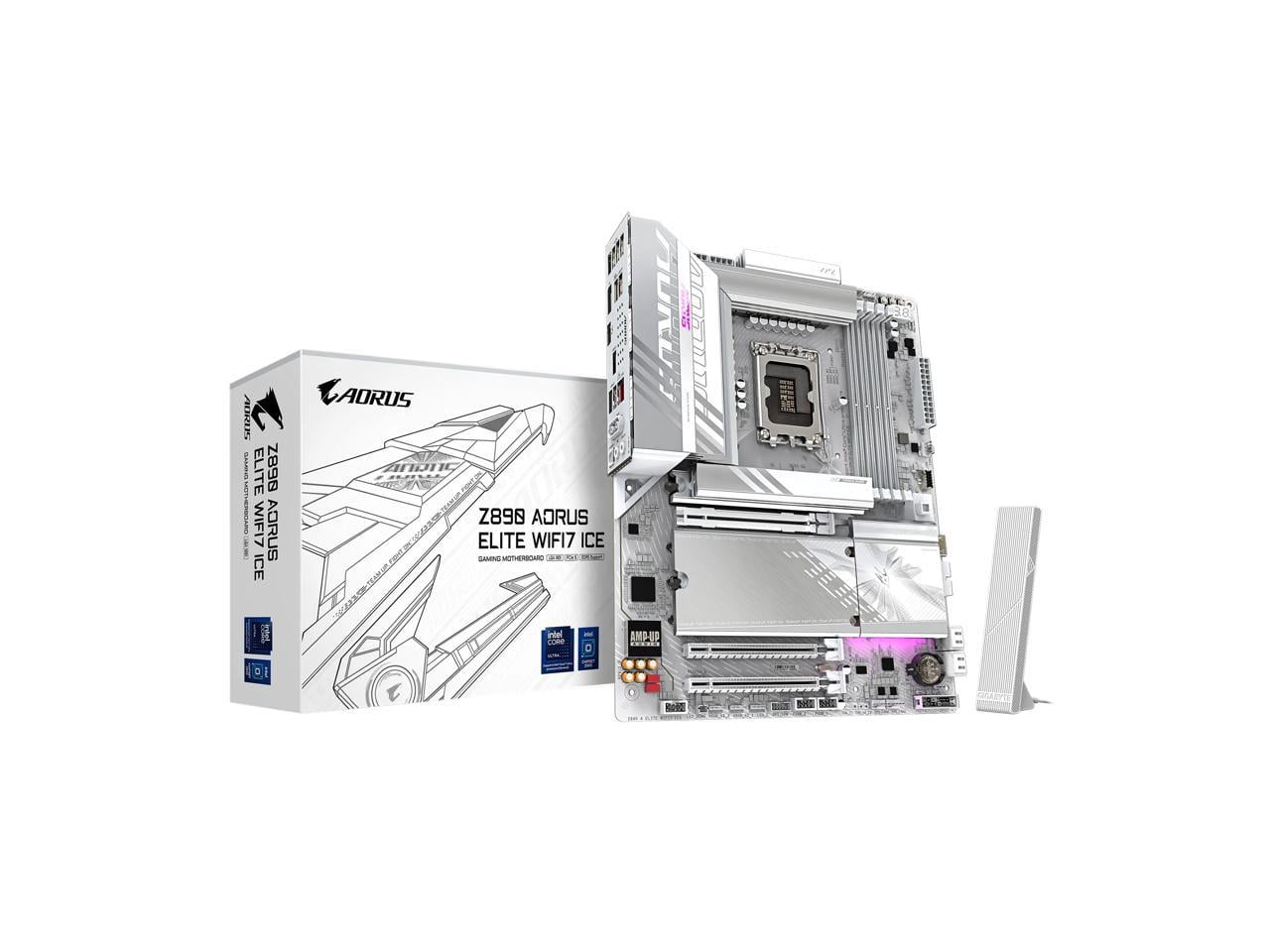 Aorus Ultra Durable Z890 AORUS ELITE WIFI7 ICE Gaming Desktop Motherboard - Intel Z890 Chipset - Socket LGA-1851 - ATX (z890aoruselitewifi7ice)