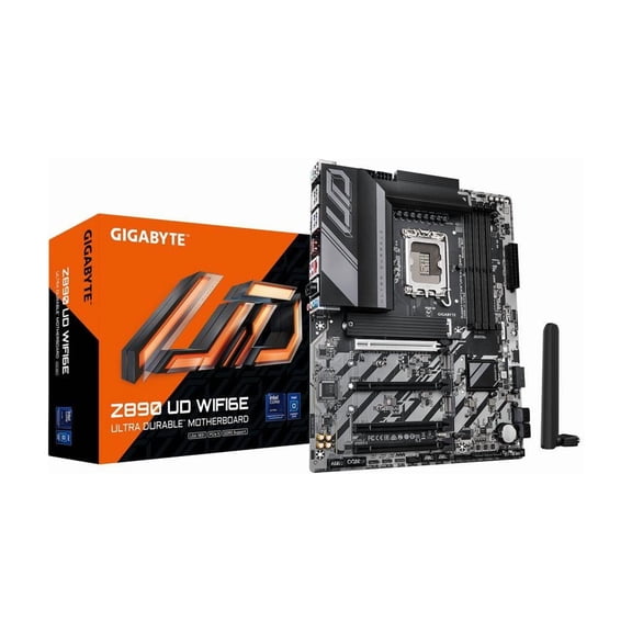 GIGABYTE Z890 UD WIFI6E Ultra Core (Series 2) LGA 1851, ATX, DDR5, 3x M.2, PCIe 5.0, Front USB Type-C, WIFI6E, 2.5GbE LAN, EZ-Latch