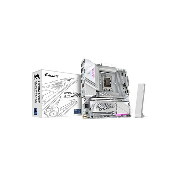 Aorus Ultra Durable Z890M A ELITE WF7 ICE Gaming Desktop Motherboard - Intel Z890 Chipset - Socket LGA-1851 - Micro ATX (z890maoruselitewifi7ice)