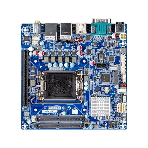 GIGAIPC mITX-H610A Mini ITX Server Motherboard with Intel H610 Chipset, support 14th/13th/12th Generation Intel Core Processors, Dual channel DDR4 memory, PCIe, 2 x COM, 8 x USB, 2 x SATA 6Gb/s
